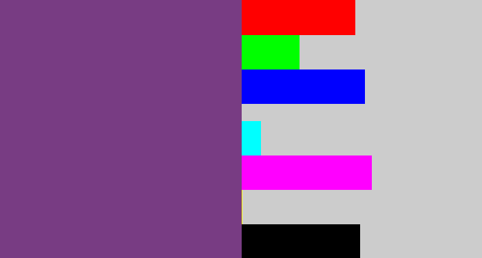 Hex color #783c83 - light eggplant