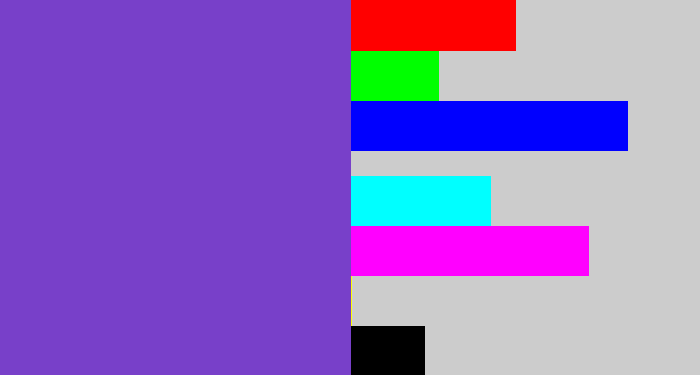 Hex color #7840c9 - bluey purple
