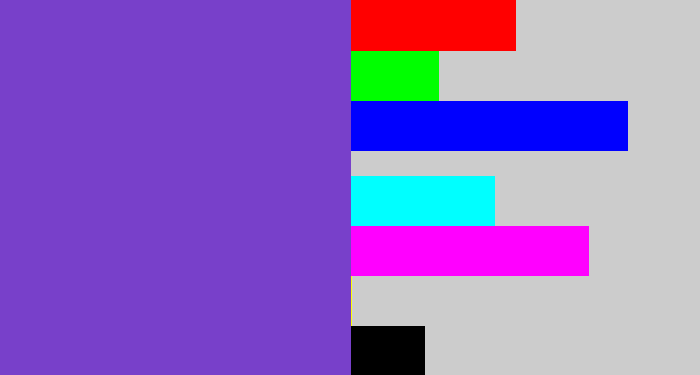 Hex color #7840ca - bluey purple