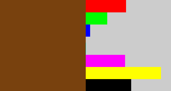 Hex color #78410e - medium brown