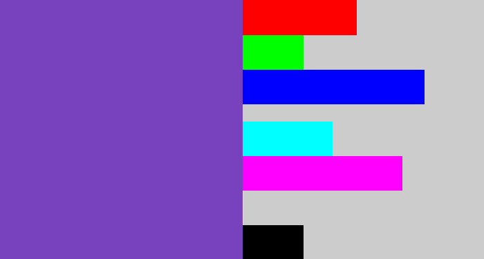 Hex color #7841be - bluey purple