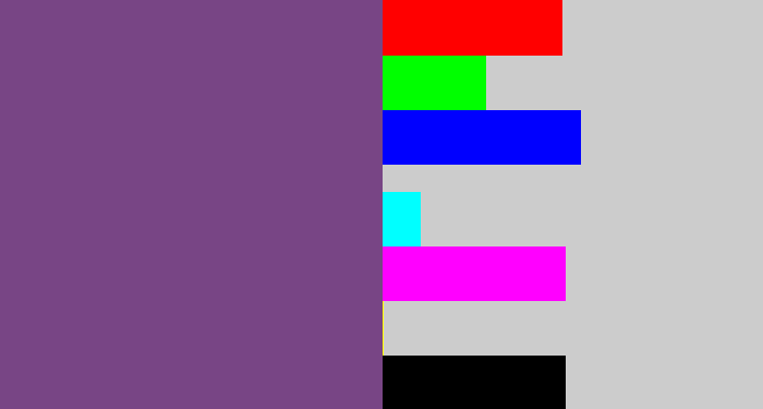 Hex color #784585 - light eggplant