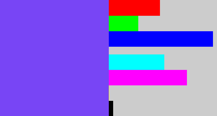 Hex color #7845f5 - bluish purple