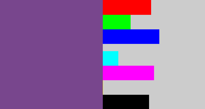 Hex color #78468d - light eggplant