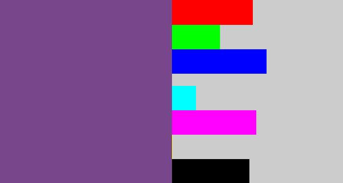 Hex color #78478b - light eggplant