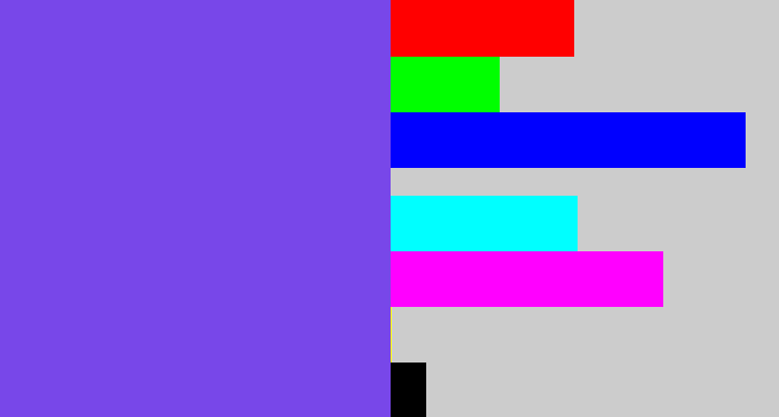 Hex color #7847e9 - bluish purple