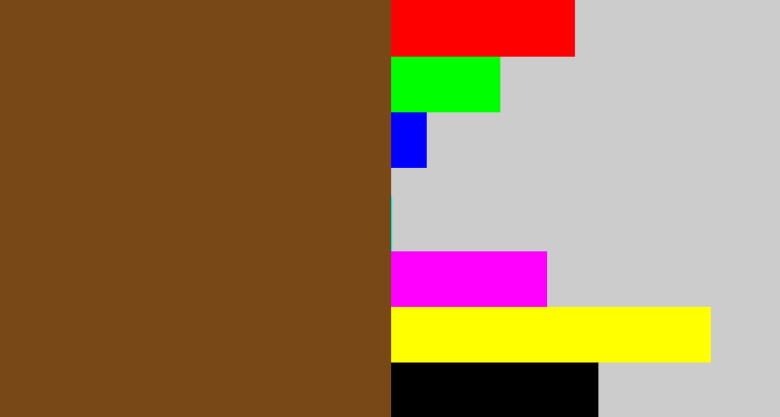 Hex color #784816 - medium brown