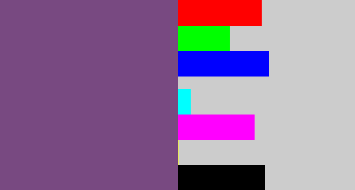 Hex color #784981 - light eggplant