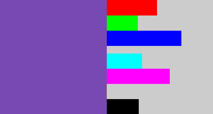 Hex color #7849b2 - deep lavender