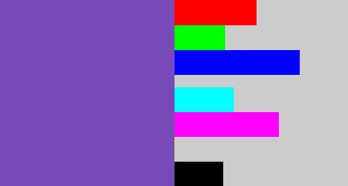 Hex color #784ab7 - bluey purple