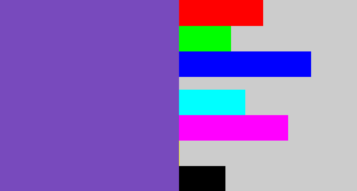Hex color #784abd - bluey purple