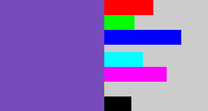 Hex color #784bbd - light indigo
