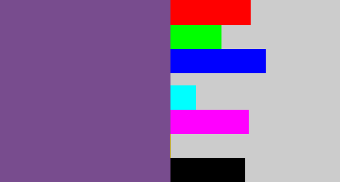 Hex color #784c8e - muted purple