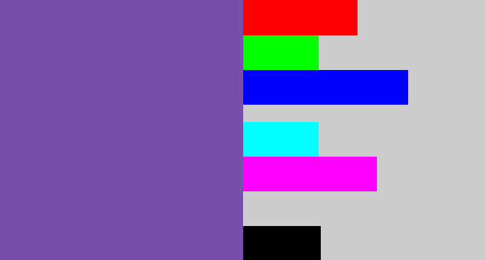 Hex color #784ead - deep lavender