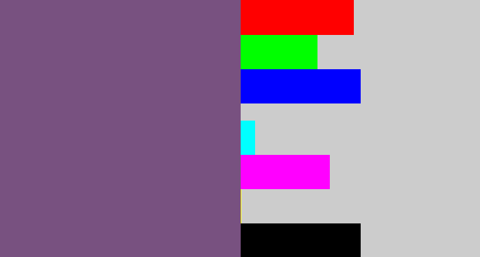 Hex color #785180 - dull purple