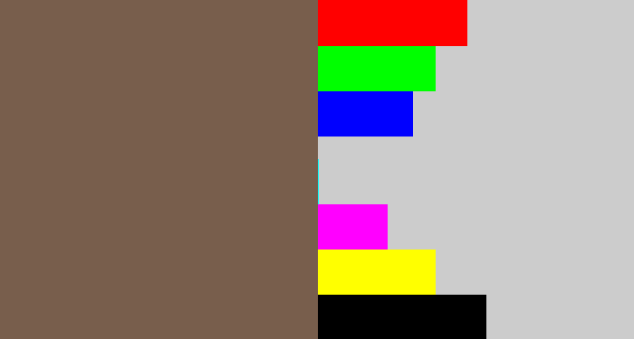 Hex color #785e4c - dark taupe