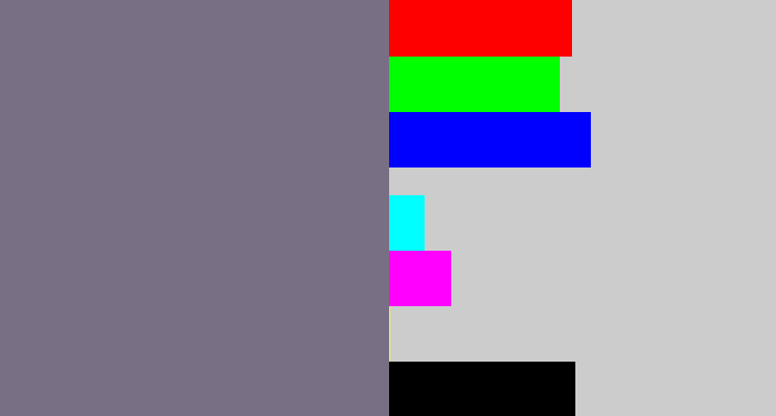 Hex color #786f84 - purplish grey