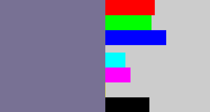 Hex color #787194 - grey purple