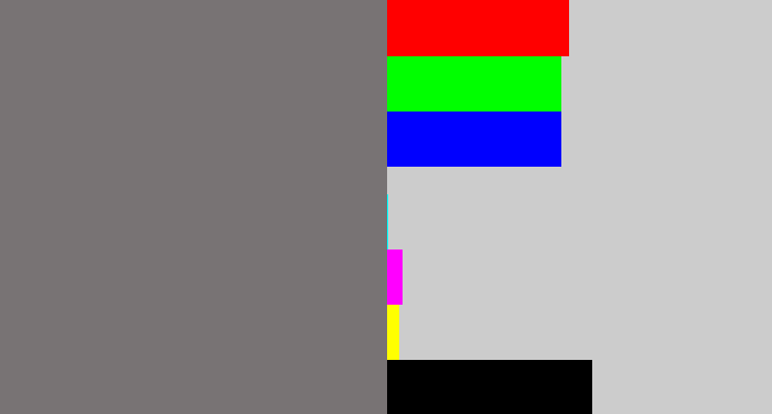 Hex color #787374 - medium grey