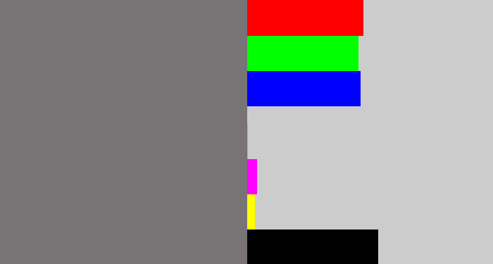 Hex color #787375 - medium grey
