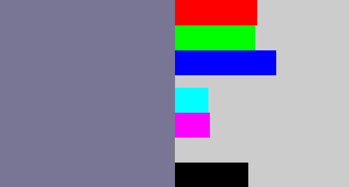 Hex color #787694 - grey purple