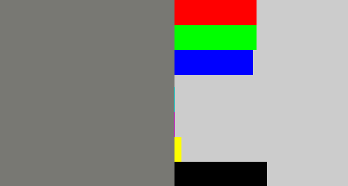 Hex color #787873 - medium grey