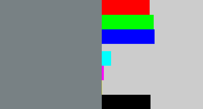 Hex color #788184 - medium grey