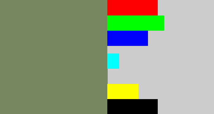 Hex color #788760 - green grey