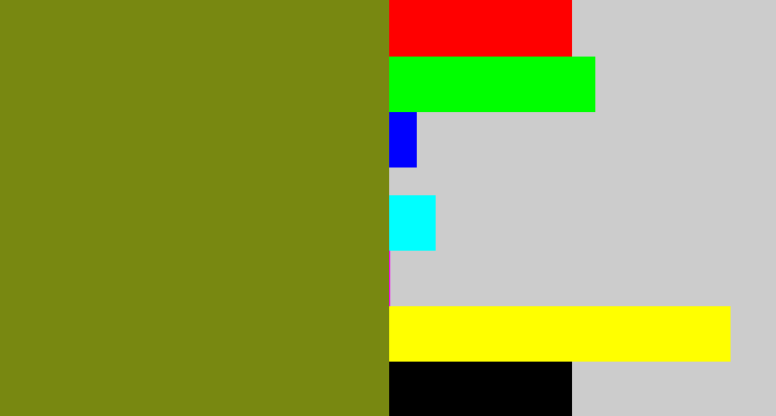 Hex color #788811 - dark yellow green