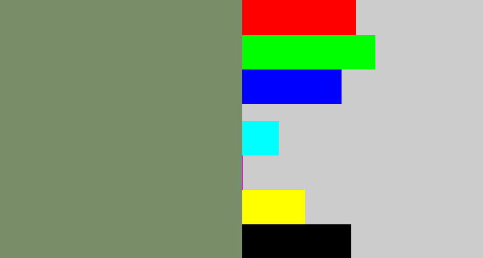 Hex color #788d68 - green grey