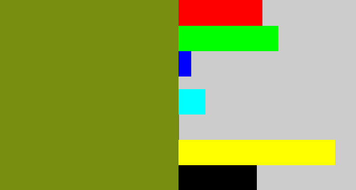 Hex color #788e11 - dark yellow green