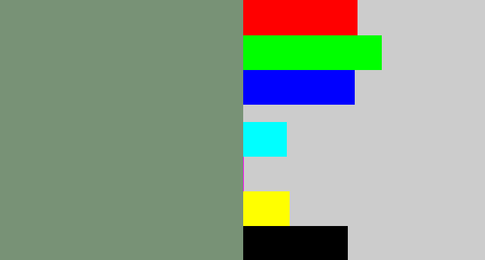 Hex color #789276 - green grey