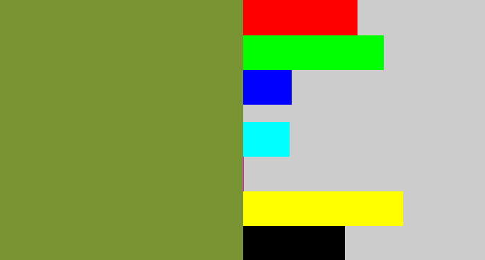 Hex color #789433 - khaki green