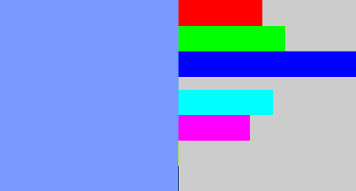 Hex color #7899ff - periwinkle blue