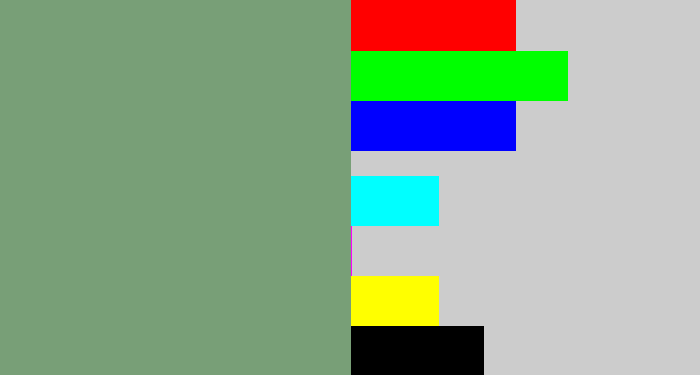 Hex color #789f77 - grey green