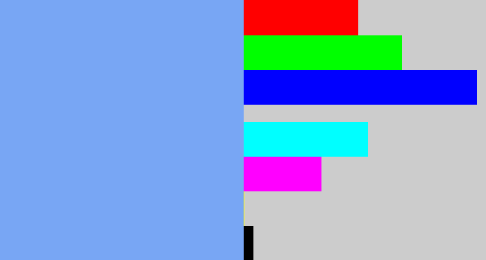 Hex color #78a6f4 - sky blue