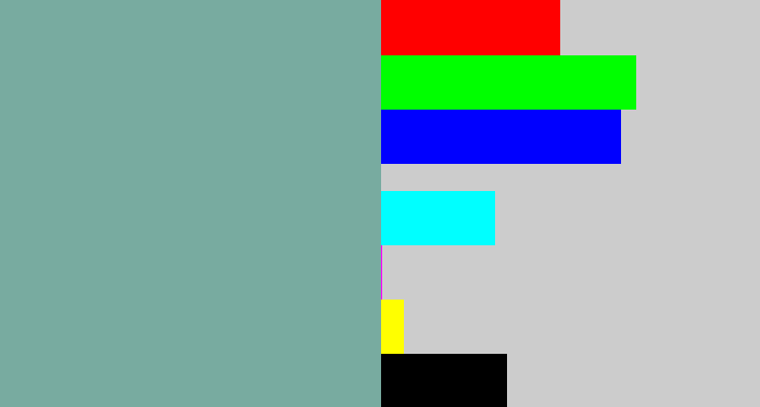 Hex color #78aba0 - greyish teal