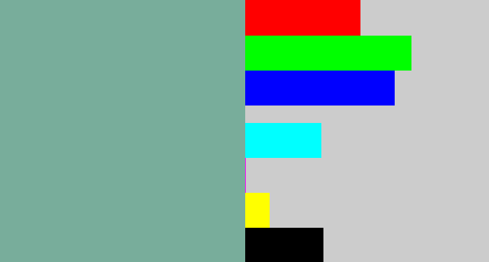 Hex color #78ad9b - greyish teal