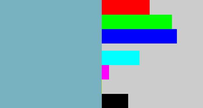 Hex color #78b0bd - greyblue
