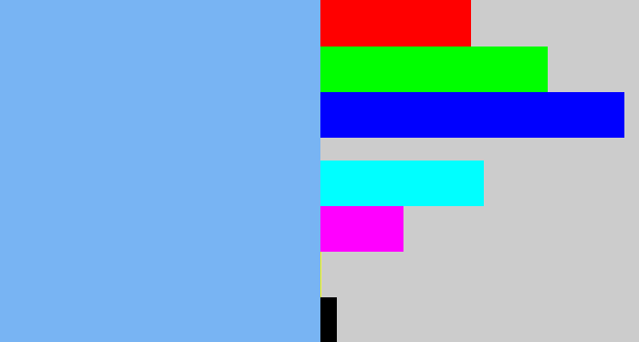 Hex color #78b4f3 - sky blue