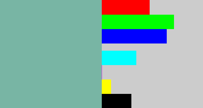 Hex color #78b5a4 - bluegrey