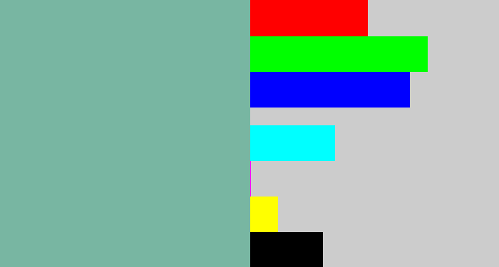 Hex color #78b6a2 - bluegrey