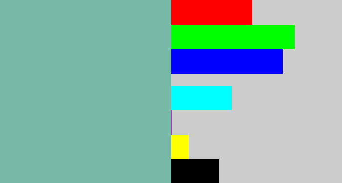 Hex color #78b8a6 - pale teal