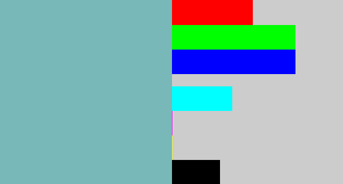 Hex color #78b8b8 - pale teal