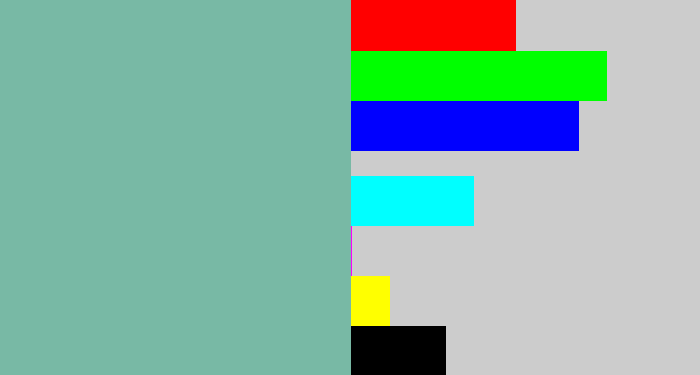 Hex color #78b9a5 - pale teal