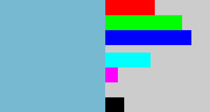 Hex color #78b9d2 - seafoam blue
