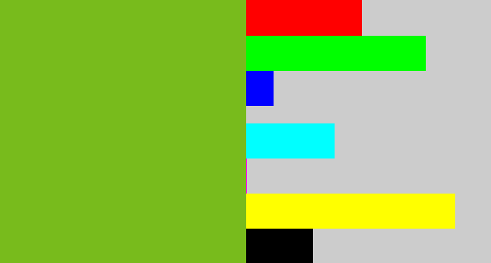Hex color #78bb1c - apple green
