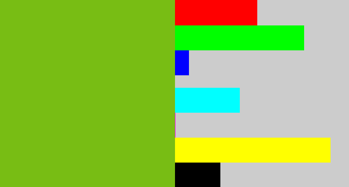 Hex color #78bd14 - dark lime green