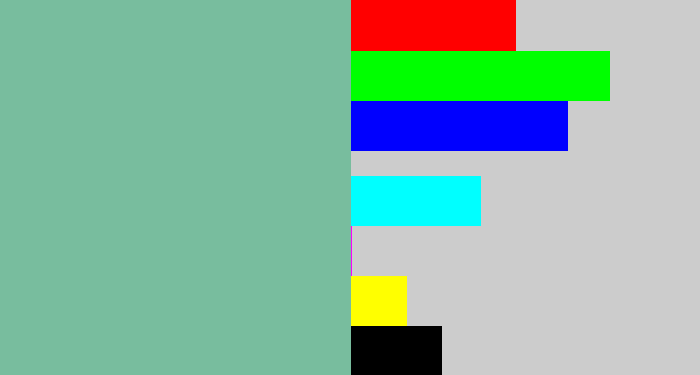 Hex color #78bd9e - pale teal