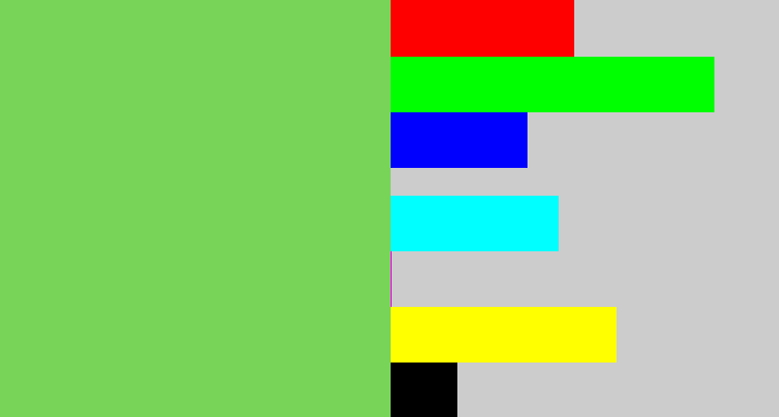 Hex color #78d459 - fresh green